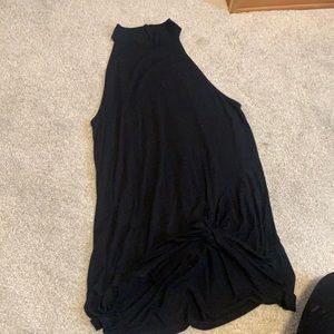 black sleeveless turtleneck